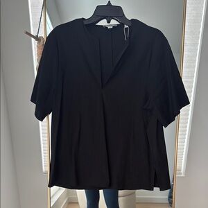 NWT Vince Black Short Sleeve Blouse